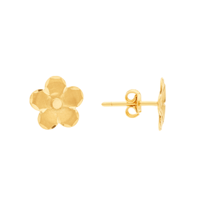 Brinco Flor Fosca De Ouro 18k