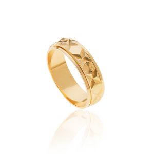 Aliança Ouro Amarelo 18k Giratória