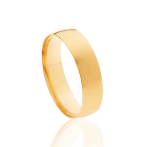 Aliança De Ouro 18k Com 5mm Polida