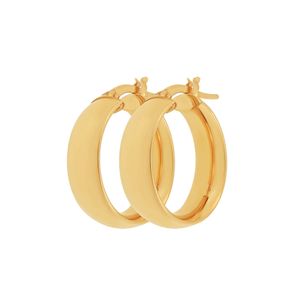 Argola De Ouro 18K Fio Abaulado 19MM