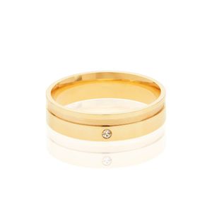 Aliança Casamento Fio Suprema Com Brilhante