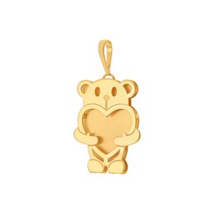 Pingente De Ouro 18k Urso Com Coração