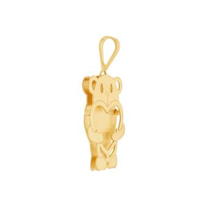 Pingente De Ouro 18k Urso Com Coração