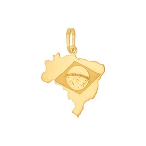 Pingente De Ouro 18k Mapa do Brasil