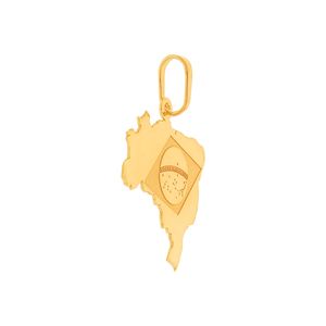 Pingente De Ouro 18k Mapa do Brasil