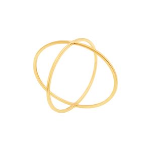 Anel De Ouro 18K Aro Cruzado em X