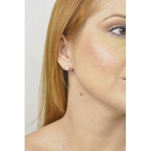 Brinco Coração De Ouro 18K Chuveiro Com Zircônias