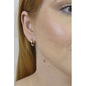 Brinco Argola De Ouro 18K 14mm Fio Quadrado