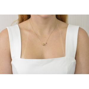 Colar Esfera 9mm De Ouro 18k 45cm