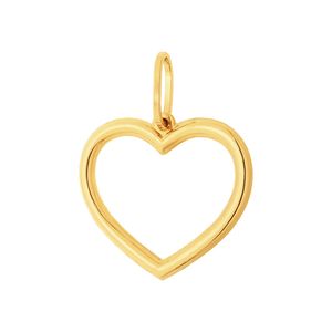 Pingente De Ouro 18k Coração Vazado de 18MM