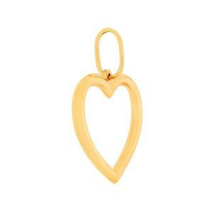 Pingente De Ouro 18k Coração Vazado de 18MM