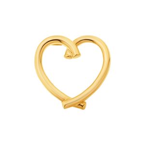 Pingente De Ouro 18k Coração Com Fio Vazado