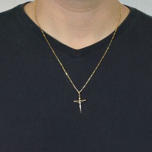 Pingente Cruz Com Cristo 30mm De Ouro 18K