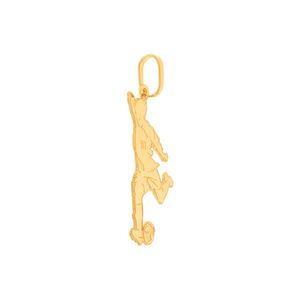 Pingente De Ouro 18K Jogador De Futebol Com Detalhes Foscos