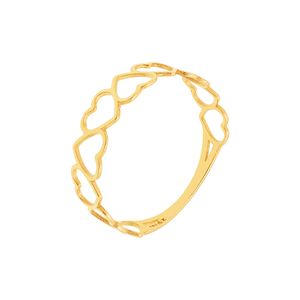 Anel De Ouro 18k Fino Com Corações Vazados