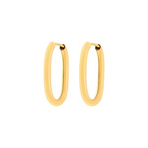 Brinco De Ouro 18K Argola Fio Quadrado Pequeno