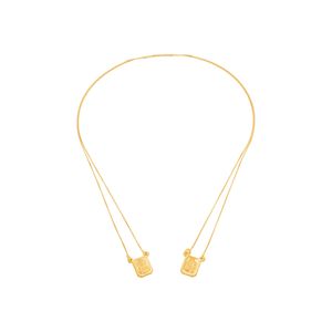 Escapulário De Ouro 18K Sagrado Coração de Jesus e N.S do Carmo Veneziana 60cm