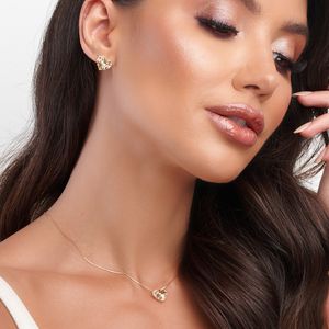 Pingente De Ouro 18k Coração Com Detalhe de Folhas e Zircônias