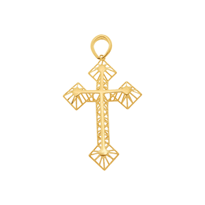 Pingente Cruz De Ouro 18k Vazada 28mm