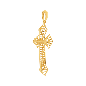 Pingente Cruz De Ouro 18k Vazada 28mm