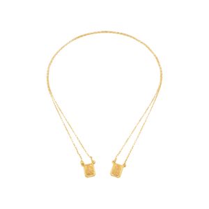 Escapulário De Ouro 18K Sagrado Coração de Jesus e N.S do Carmo 8mm  Estilo Cartier 45cm