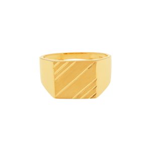 Anel Masculino De Ouro 18K Quadrado