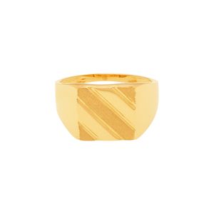Anel Masculino De Ouro 18K Quadrado De 11MM