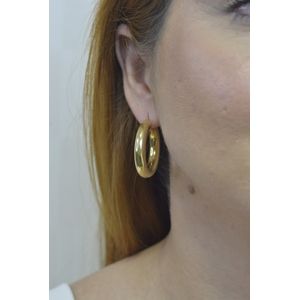 Brinco Argola De Ouro 18K 32mm Fio Redondo