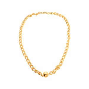 Colar De Ouro 18k Elos Groumet Com Esfera 40cm