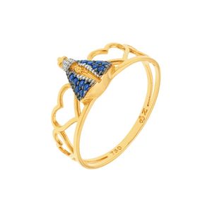 Anel De Ouro 18K Nossa Senhora Vazado Com Corações