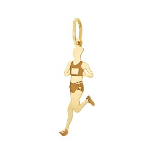 Pingente De Ouro 18K Corredora Com Detalhes Foscos