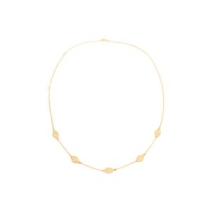 Colar De Ouro 18k Folhas 45cm
