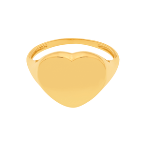 Anel Coração Liso De Ouro 18k