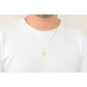 Pingente Cruz De Ouro 18k Face de Cristo