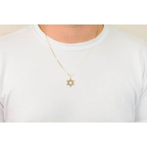 Pingente De Ouro 18K Estrela De Davi 6 Pontas