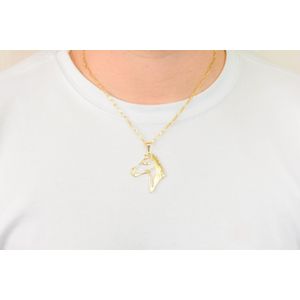 Pingente De Ouro 18k Cavalo Vazado 40MM