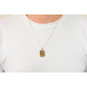 Pingente Placa Grande De Ouro  18K