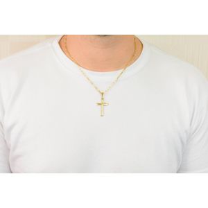 Pingente Cruz De Ouro 18k Bicolor 35mm