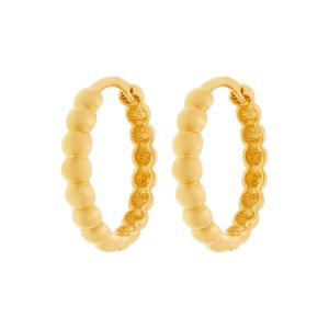 Brinco de Ouro 18k Argola Com Detalhe de Esferas 15MM