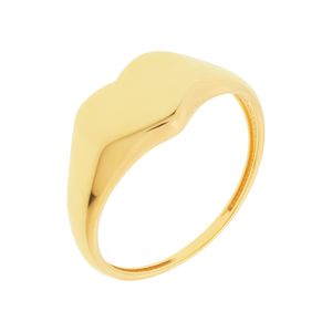 Anel De Ouro 18k Coração Liso De 8mm
