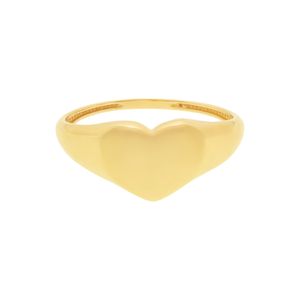 Anel De Ouro 18k Coração Liso De 8mm