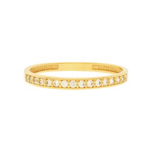 Anel Aparador De Ouro 18k Fino Com Pedras de Zircônia