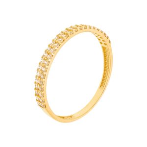 Anel Aparador De Ouro 18k E Zircônias