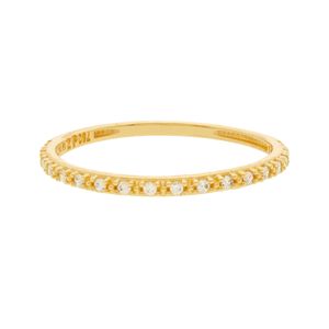 Anel Aparador De Ouro 18k Com Zircônias Brancas