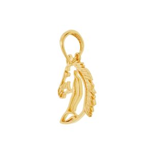 Pingente De Ouro 18k Cavalo Vazado 16MM