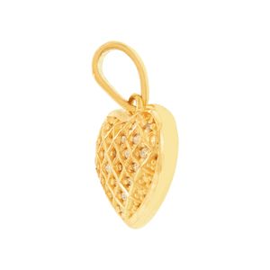 Pingente De Ouro 18K Coração Com Detalhe Quadradinho