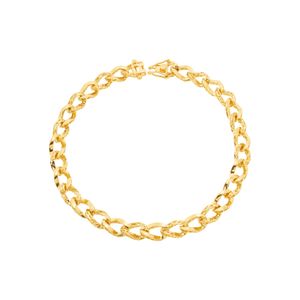 Pulseira De Ouro 18k Elo Polido Vazado