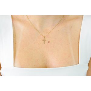 Pingente Cruz Lisa 17 mm De Ouro 18K