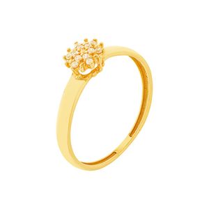 Anel Chuveiro De Ouro 18k Com Pedras de Zircônia