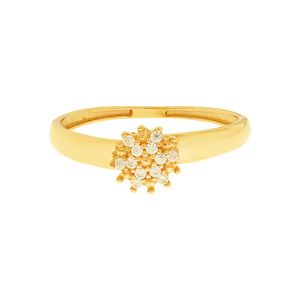 Anel Chuveiro De Ouro 18k Com Pedras de Zircônia